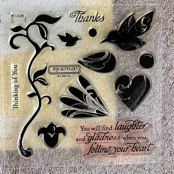 Buy 2, Get 1 FREE! CTMH Acrylic Stamp Set. Follow Your Heart B1338 - Picture 2 of 3